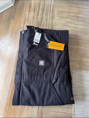 Berne Men's Black Cargo Work Pants - Heavy-Duty Utility Trousers